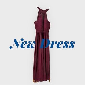 A maroon Bridesmaid dress